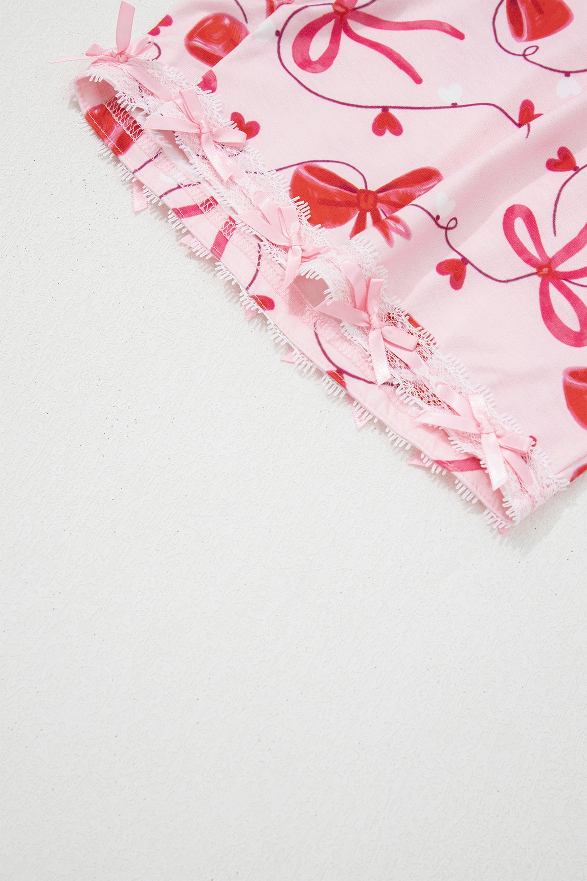 KaleaBoutique Stylish Romantic Bow Print Loose Tee Drawstring Shorts 2pcs Lounge Set - KaleaBoutique.com