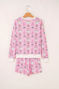 KaleaBoutique Stylish Ho Ho Ho Christmas Fashion Print 2pcs Lounge Short Set - KaleaBoutique.com