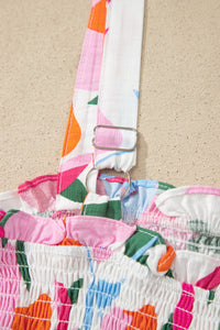 KaleaBoutique Comfortable Floral Print Adjustable Straps Smocked High Waist Sundress - KaleaBoutique.com