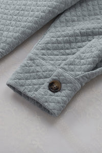 Retro Quilted Flap Pocket Button Shacket - KaleaBoutique.com