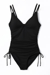 KaleaBoutique Stylish Adjustable Straps Ribbed Knit One Piece Swimsuit - KaleaBoutique.com