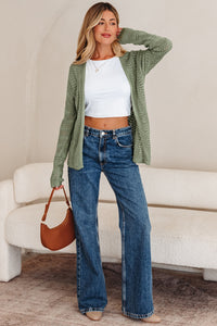 KaleaBoutique Stylish Scalloped Edge Eyelet Knit Batwing Sleeve Cardigan - KaleaBoutique.com