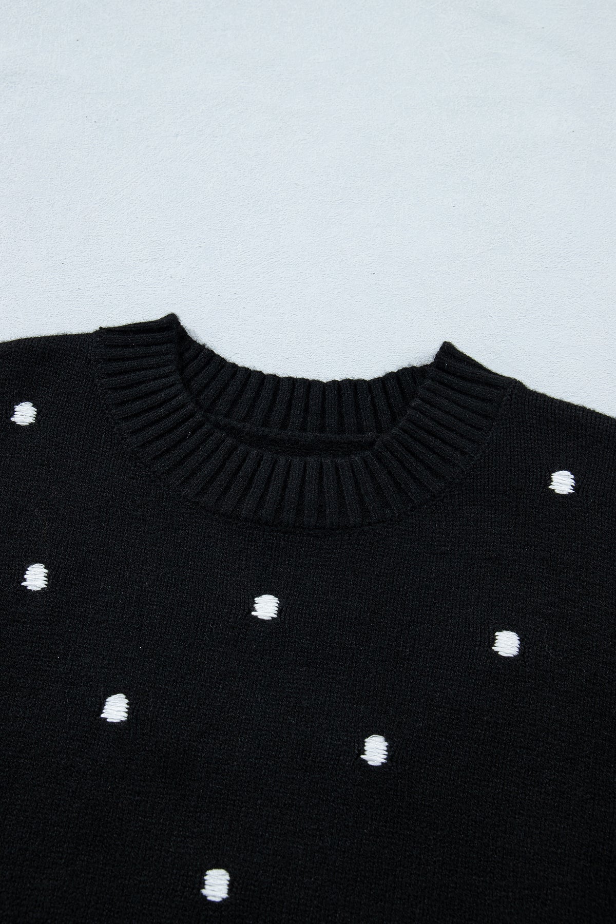 KaleaBoutique Comfortable Elegant Polka Dot Bubble Short Sleeve Sweater - KaleaBoutique.com