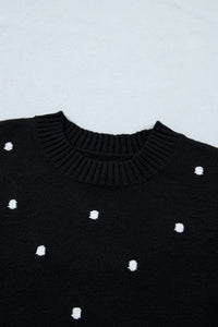 KaleaBoutique Comfortable Elegant Polka Dot Bubble Short Sleeve Sweater - KaleaBoutique.com