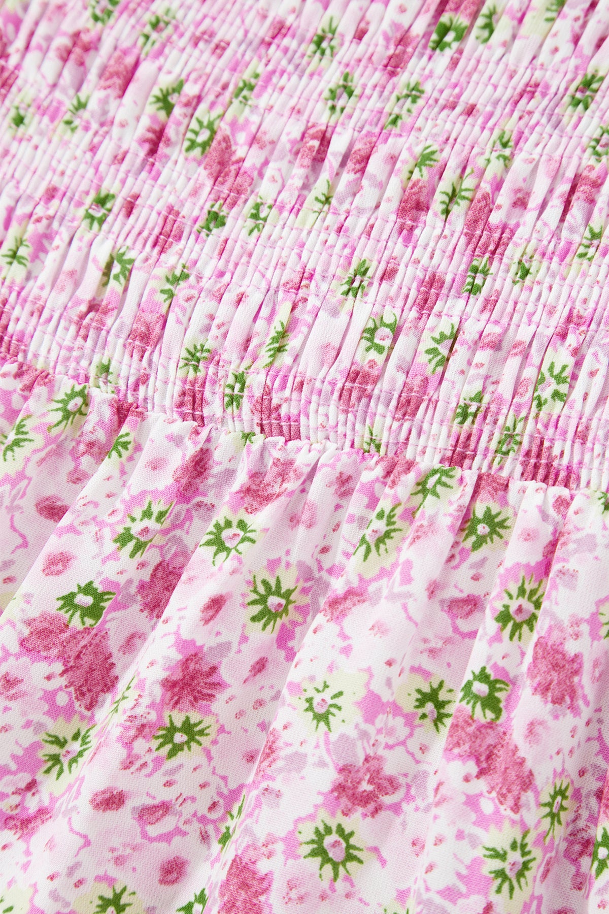 KaleaBoutique Comfortable Floral Short Bubble Sleeve Shirred High Waist Maxi Dress - KaleaBoutique.com