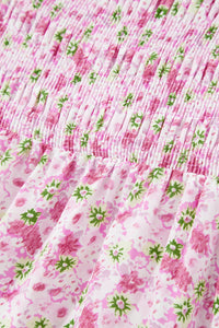 KaleaBoutique Comfortable Floral Short Bubble Sleeve Shirred High Waist Maxi Dress - KaleaBoutique.com