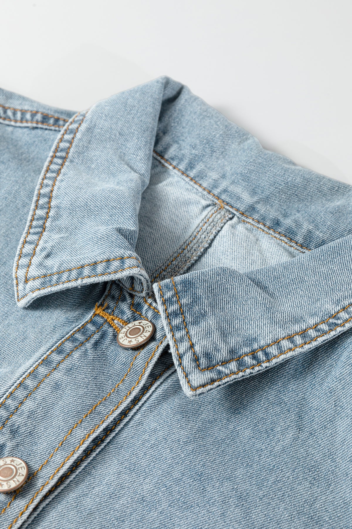 Draw-cord Hem Light Wash Denim Jacket - KaleaBoutique.com
