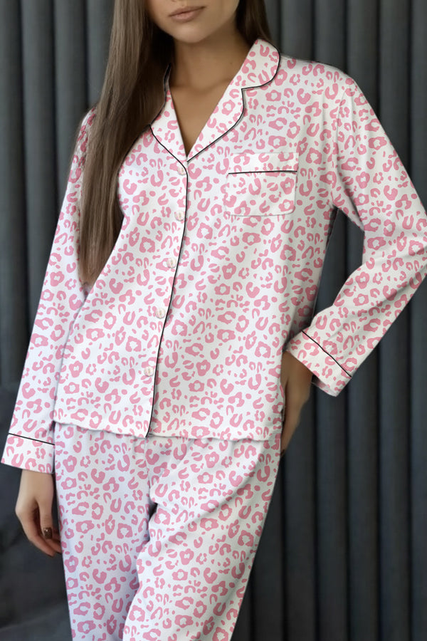 KaleaBoutique Stylish Leopard Print 2cps Long Pajama Set - KaleaBoutique.com