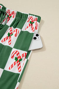 KaleaBoutique Stylish Holly Jolly Checkered Pattern 2pcs Long Pajama Set - KaleaBoutique.com