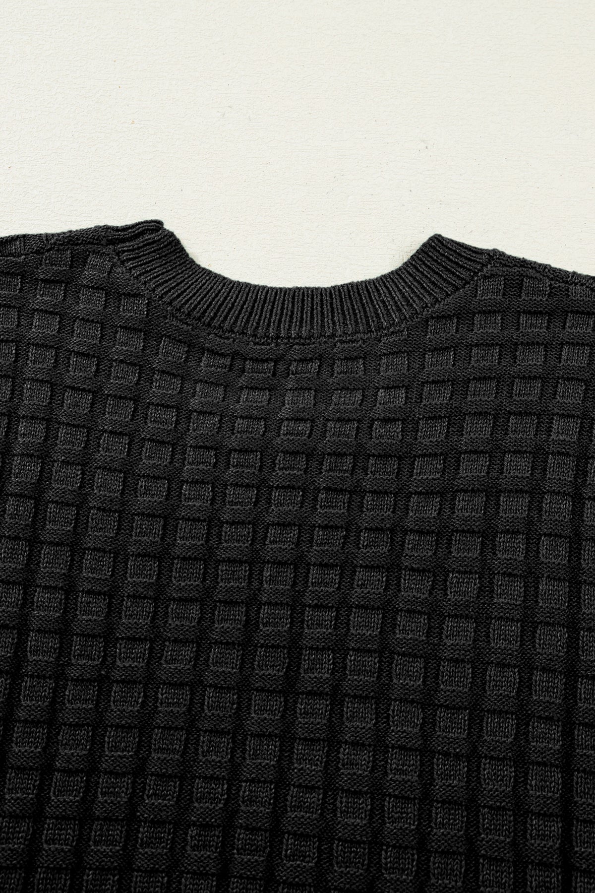 KaleaBoutique Comfortable Solid Color Round Neck Textured Short Sleeve Sweater - KaleaBoutique.com