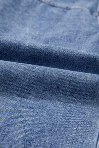 Patchwork Leather Collar Long Sleeve Denim Jacket - KaleaBoutique.com