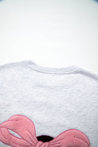 KaleaBoutique Comfortable Embroidered Football Bow Back Long Sleeve Sweatshirt - KaleaBoutique.com