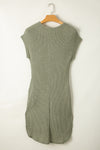 KaleaBoutique Stylish Waffle Texture Curved Hem Side Slit T-shirt Dress - KaleaBoutique.com