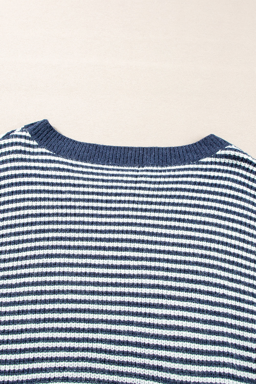 KaleaBoutique Striped Lantern Sleeve Drop Shoulder Cozy Sweater - KaleaBoutique.com