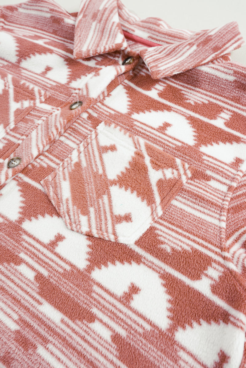 KaleaBoutique Plus Size Aztec Print Chest Pocket Shacket - KaleaBoutique.com