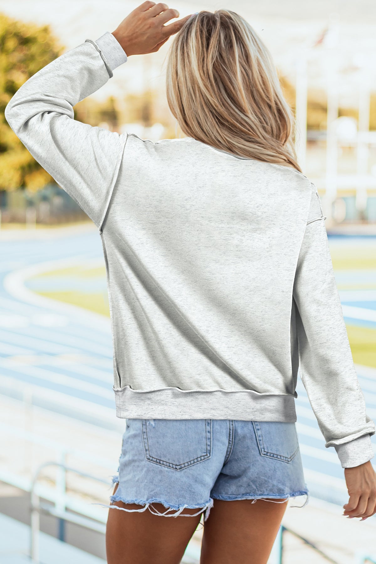 Oversize Drop Shoulder Reversible Mock Neck Sweatshirt - KaleaBoutique.com