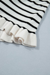 KaleaBoutique Comfortable Ruffle Trim Button Down Knit Short Sleeve Sweater Cardigan - KaleaBoutique.com