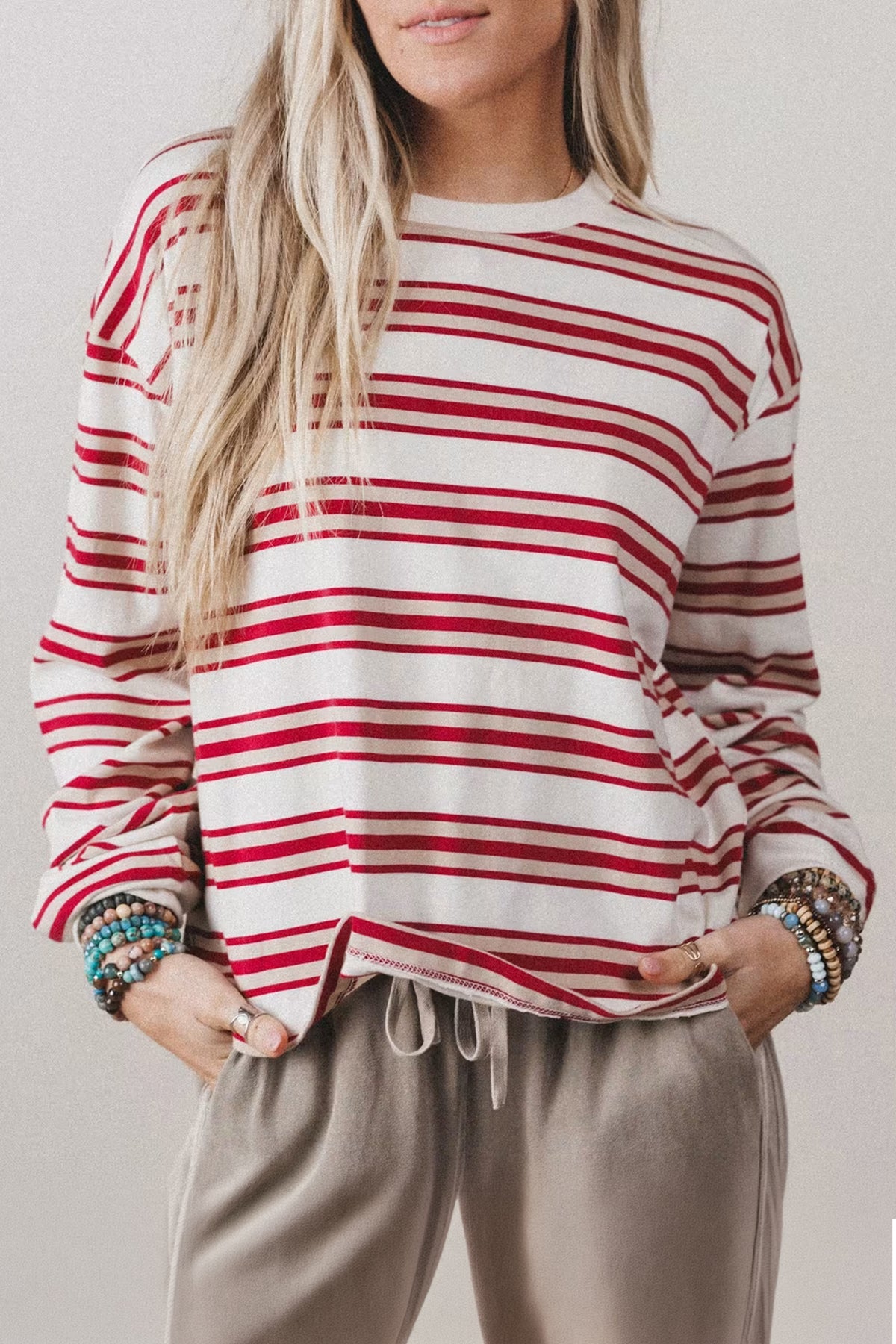 KaleaBoutique Dropped Shoulder Long Sleeve Casual Pullover Top - KaleaBoutique.com