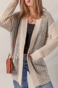 KaleaBoutique Comfortable Color Block Side Pockets Open Front Cardigan - KaleaBoutique.com