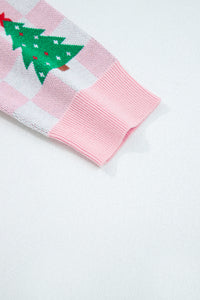 KaleaBoutique Comfortable Checkered Christmas Tree Pattern Button V Neck Cardigan Sweater - KaleaBoutique.com