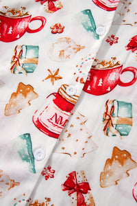 KaleaBoutique Comfortable Christmas Pattern Long Sleeve Shirt and Pants Pajama Set