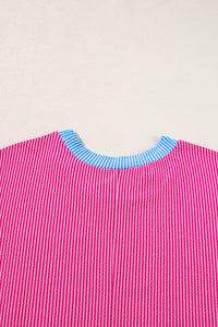 KaleaBoutique Stylish Textured Colorblock Edge Patched Pocket T Shirt Dress - KaleaBoutique.com