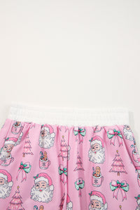 KaleaBoutique Stylish Ho Ho Ho Christmas Fashion Print 2pcs Lounge Short Set - KaleaBoutique.com