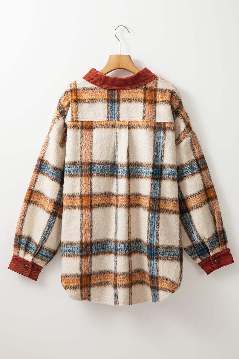 KaleaBoutique Plus Size Plaid Print Collared Buttoned Jacket - KaleaBoutique.com