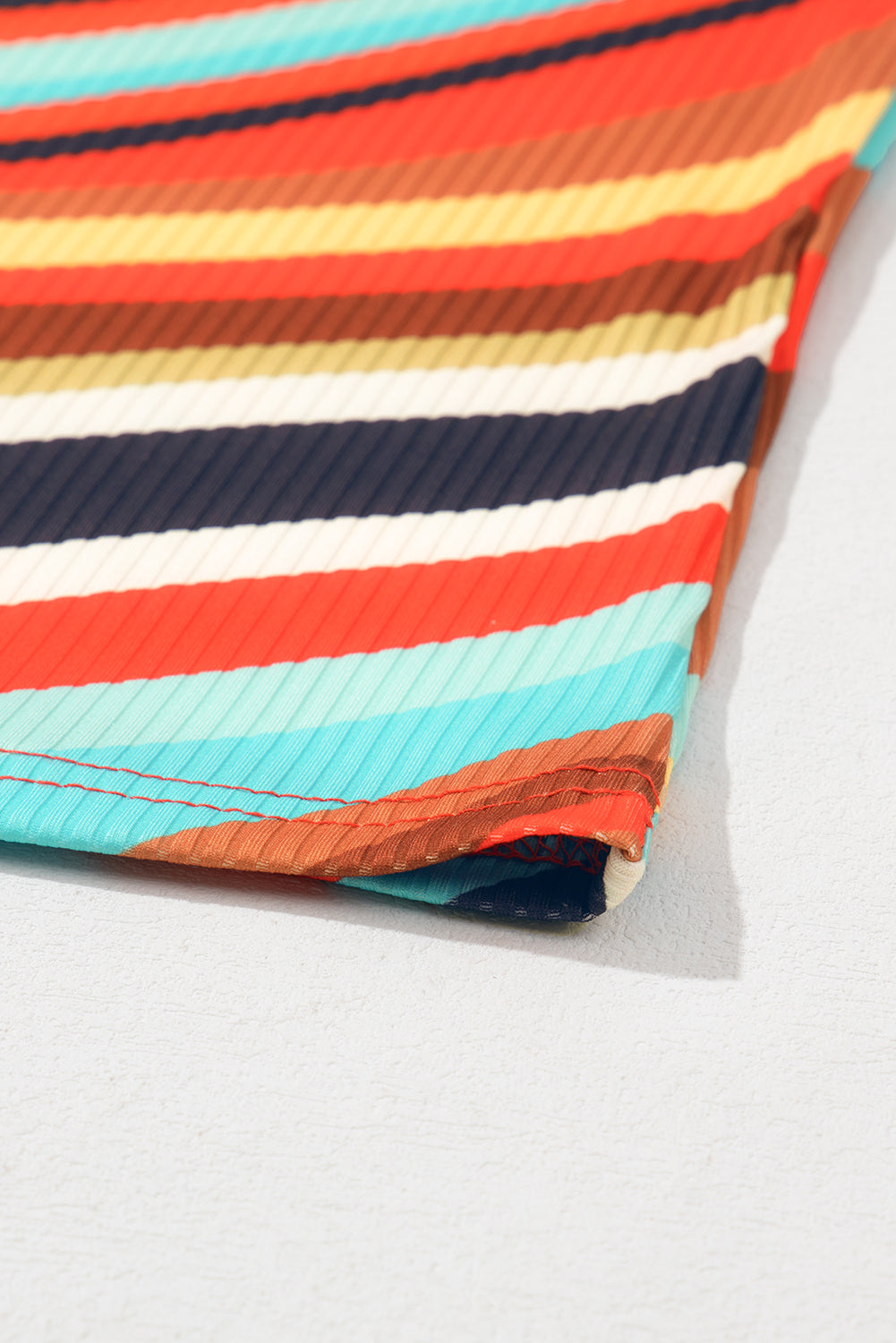 KaleaBoutique Stylish Wavy Striped Buttoned V Neck Tank Top - KaleaBoutique.com