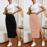 American Retro Chic High-Slit Midi Skirt With 3D Design - KaleaBoutique.com