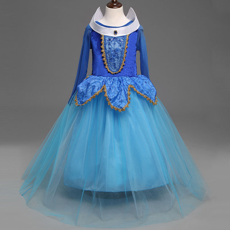 Princess Dress Inserted Beads Bright Silk Performance Dress - KaleaBoutique.com