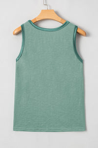 KaleaBoutique Metallic Sheen Edge Scoop Neck Tank Top - KaleaBoutique.com