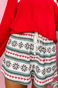 KaleaBoutique Stylish SLEIGH Snowflake Print Long Sleeve Wide Leg Lounge Set - KaleaBoutique.com