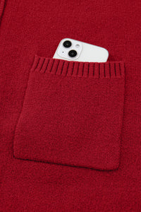 KaleaBoutique Stylish Ribbed High Neck Front Pockets Center Seam Shift Sweater Dress - KaleaBoutique.com