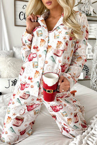 KaleaBoutique Comfortable Christmas Pattern Long Sleeve Shirt and Pants Pajama Set - KaleaBoutique.com