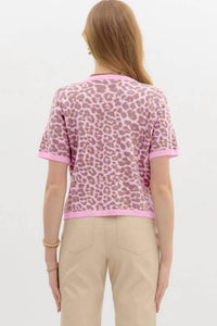 KaleaBoutique Comfortable Leopard Button Down Short Sleeve Sweater Cardigan - KaleaBoutique.com