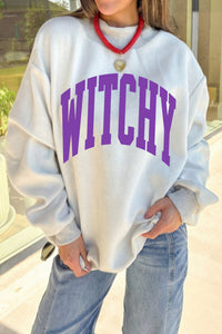 Light Grey Reversible Halloween Slogan Sweatshirt - KaleaBoutique.com