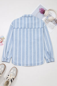 Boyfriend Chest Pocket Classic Denim Shacket - KaleaBoutique.com
