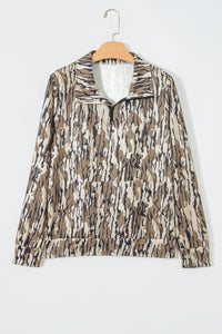 KaleaBoutique Comfortable Camouflage Zipper Collar Front Pocket Pullover Sweatshirt - KaleaBoutique.com