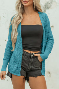 KaleaBoutique Stylish Mix Pattern Hollowed Knit Open Front Cardigan - KaleaBoutique.com