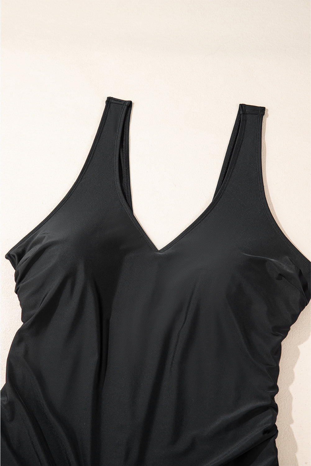 Solid Color U Neck Padded Plus Size One Piece Swimsuit - KaleaBoutique.com