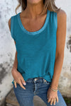KaleaBoutique Metallic Sheen Edge Scoop Neck Tank Top - KaleaBoutique.com