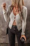 Slim Fit Buttoned V Neck Knit Cardigan - KaleaBoutique.com