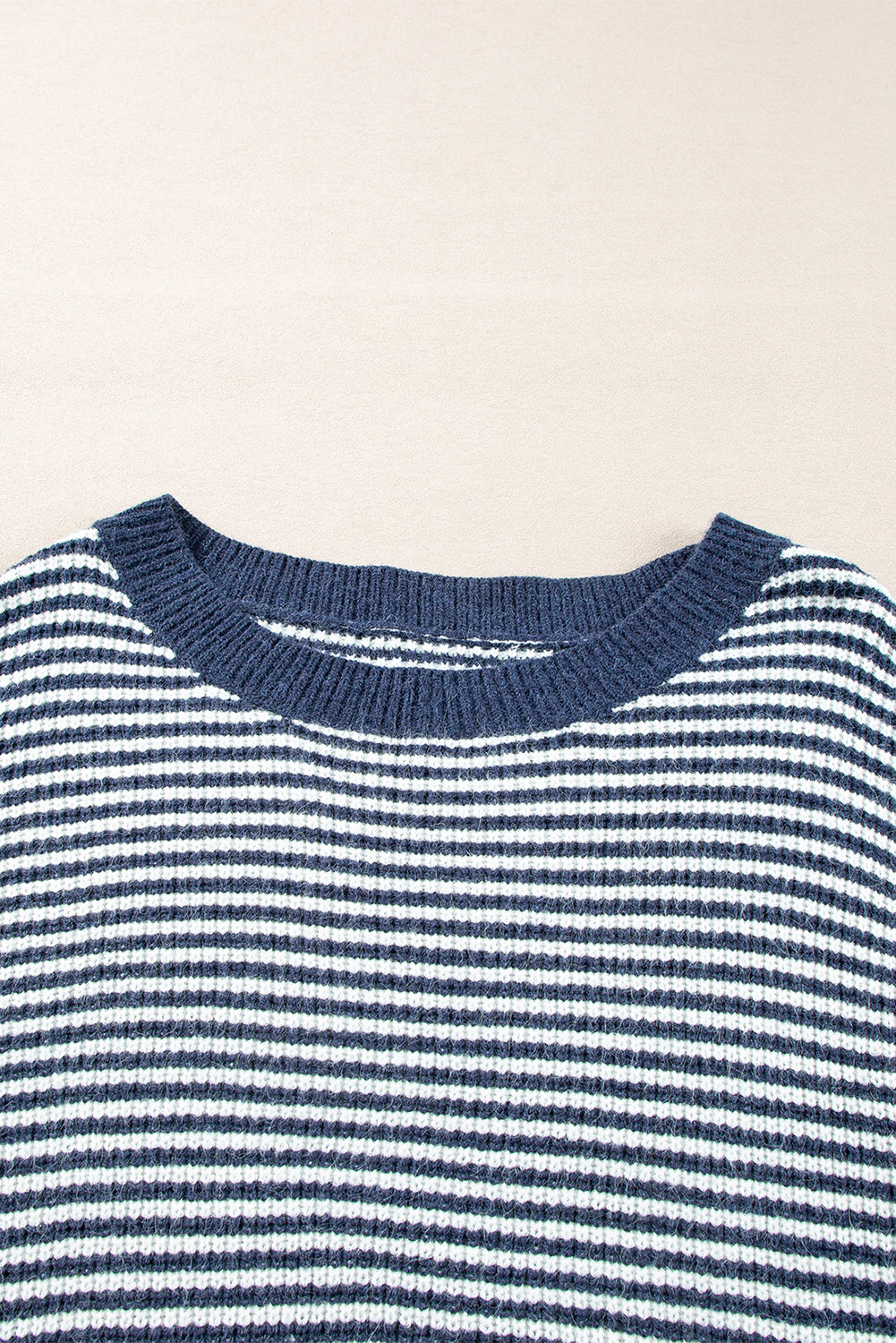 KaleaBoutique Striped Lantern Sleeve Drop Shoulder Cozy Sweater - KaleaBoutique.com