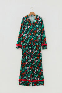KaleaBoutique Stylish Festive Bow Print 2pcs Pajama Pant Set - KaleaBoutique.com