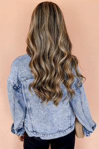 KaleaBoutque Stylish Vintage Washed Flap Pockets Denim Jacket - KaleaBoutique.com
