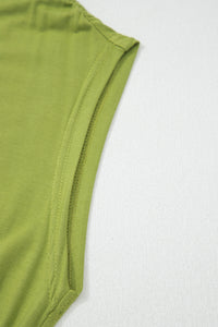 KaleaBoutique Comfortable Solid V Neck Cap Sleeve Tunic Elastic Waist Versatile Maxi Dress - KaleaBoutique.com