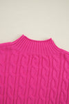 KaleaBoutique Solid Cable Knit High Neck Drop Shoulder Sweater - KaleaBoutique.com