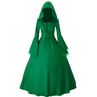 Halloween Medieval Retro Gothic Plus Size Trumpet Sleeve Stage Party Dress - KaleaBoutique.com