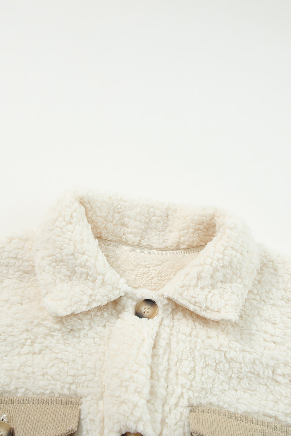 KaleaBoutique Stylish Contrast Flap Pocket Single Breasted Teddy Coat - KaleaBoutique.com